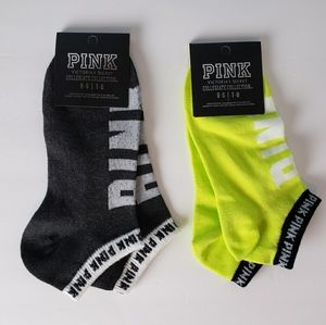 PINK Victoria's Secret Crew Socks - 2 pairs NWT
